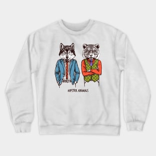 Hipster Animals Crewneck Sweatshirt